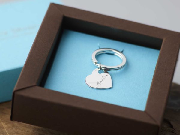 Sterling Silver Heart Keyring